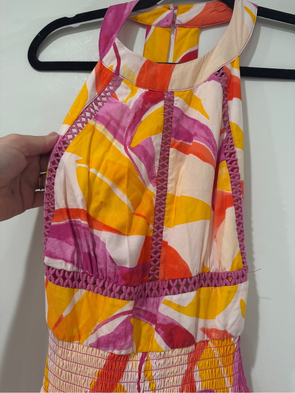 EUC Anthropologie Abel the Label Rumi Maxi Dress XS Halter Smocked Open Back - Picture 6 of 8